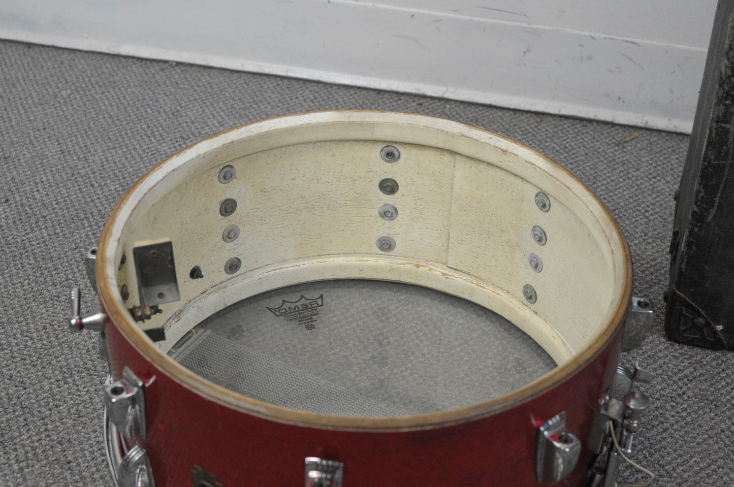 1960s Ludwig 6.5x14 Red Sparkle School Festival Snare Drum