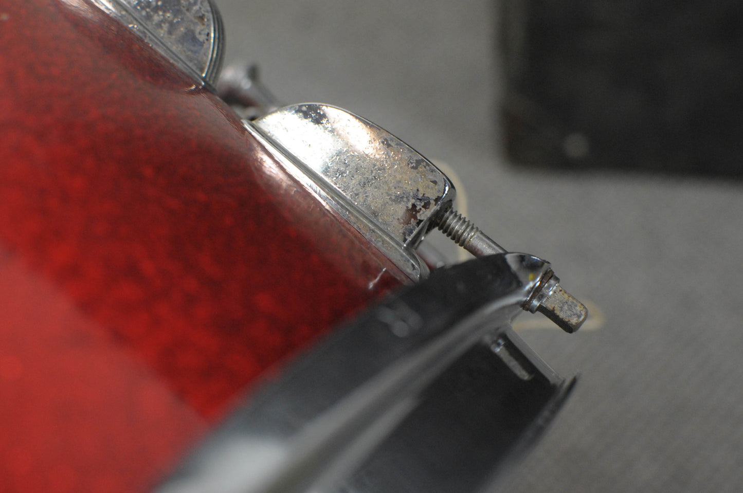 1960s Ludwig 6.5x14 Red Sparkle School Festival Snare Drum
