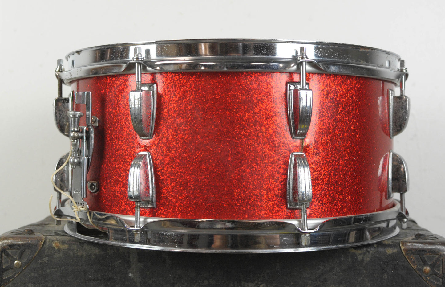 1960s Ludwig 6.5x14 Red Sparkle School Festival Snare Drum
