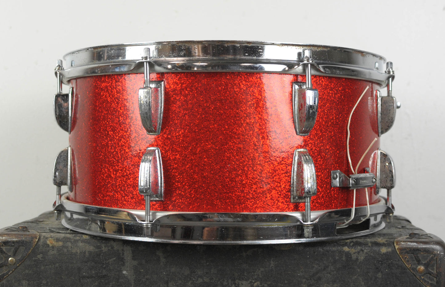 1960s Ludwig 6.5x14 Red Sparkle School Festival Snare Drum