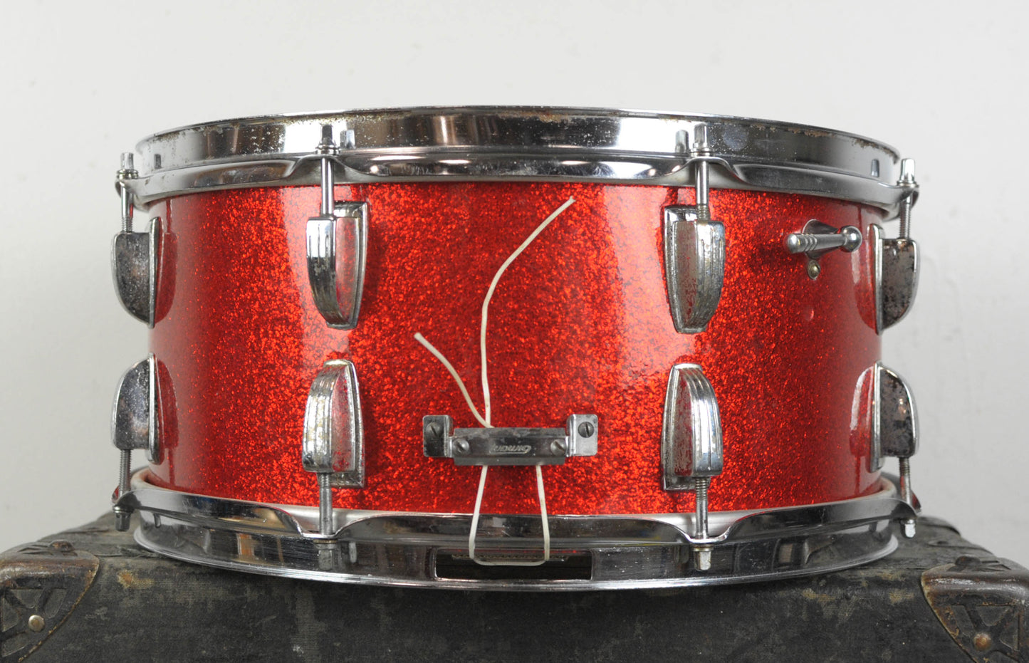 1960s Ludwig 6.5x14 Red Sparkle School Festival Snare Drum