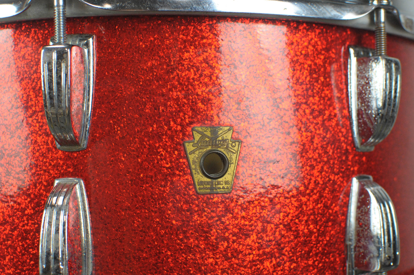 1960s Ludwig 6.5x14 Red Sparkle School Festival Snare Drum