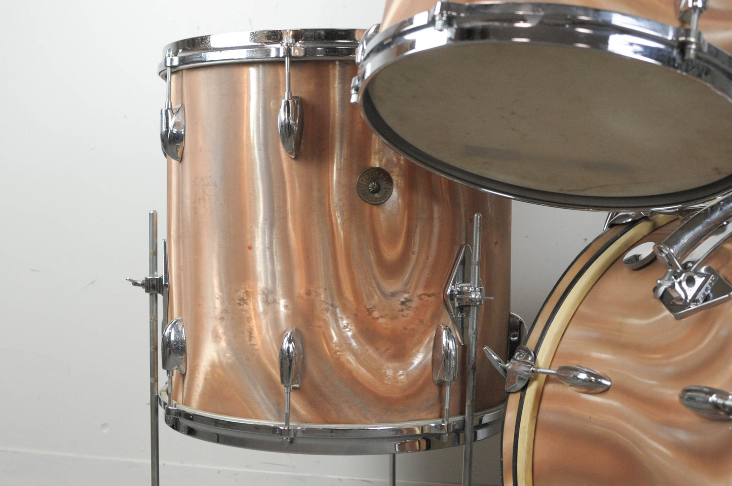1960s Gretsch Sunset Satin Flame Drum Set