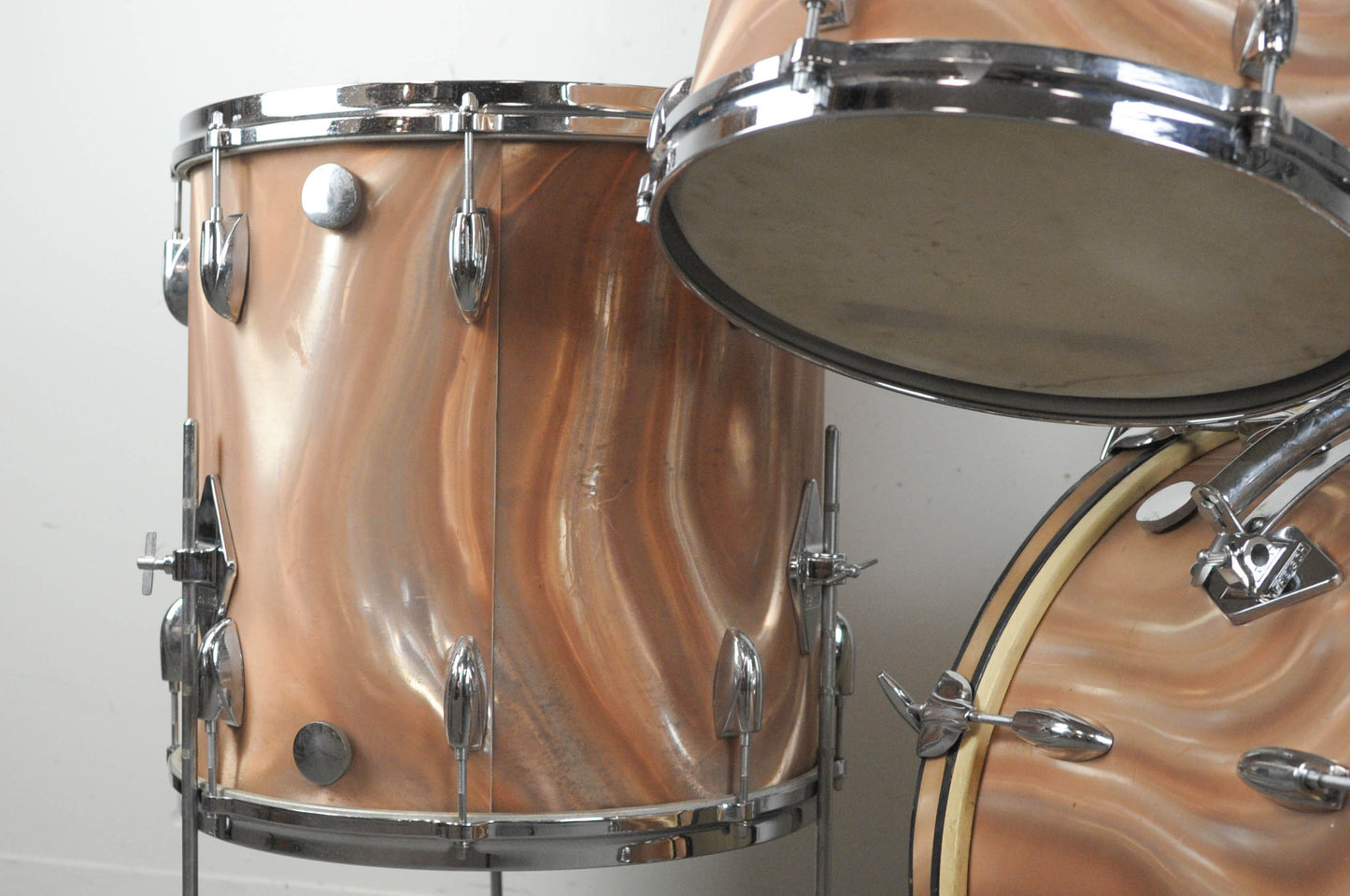 1960s Gretsch Sunset Satin Flame Drum Set