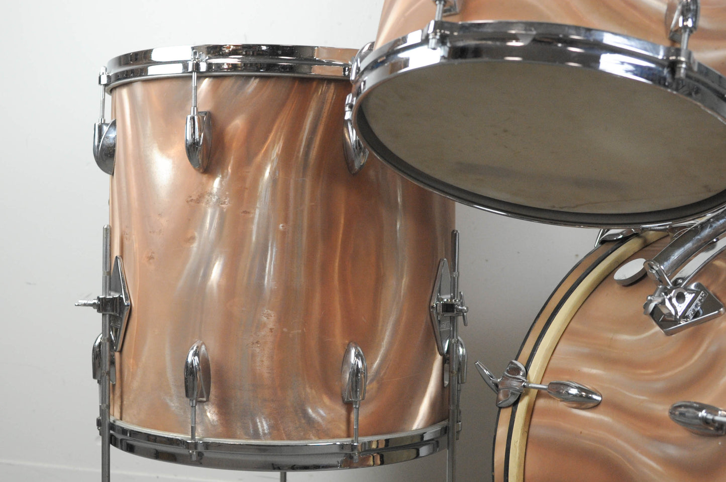 1960s Gretsch Sunset Satin Flame Drum Set
