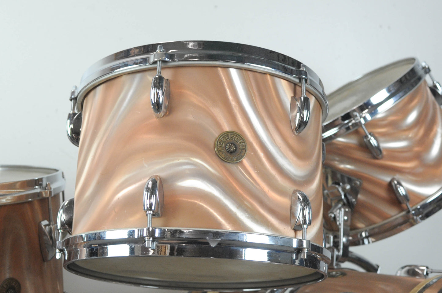 1960s Gretsch Sunset Satin Flame Drum Set