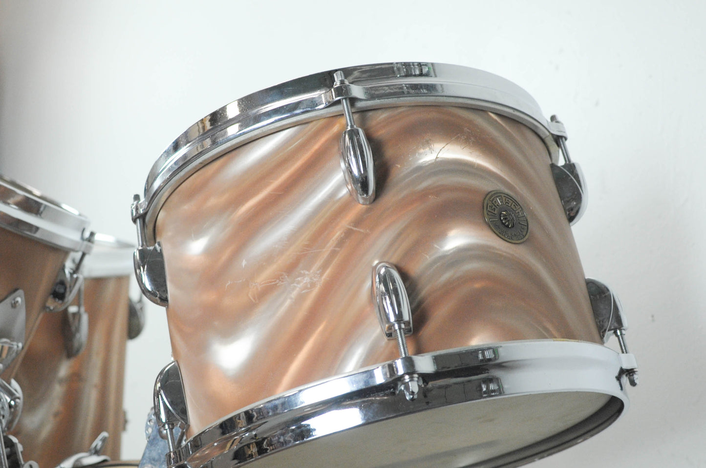 1960s Gretsch Sunset Satin Flame Drum Set