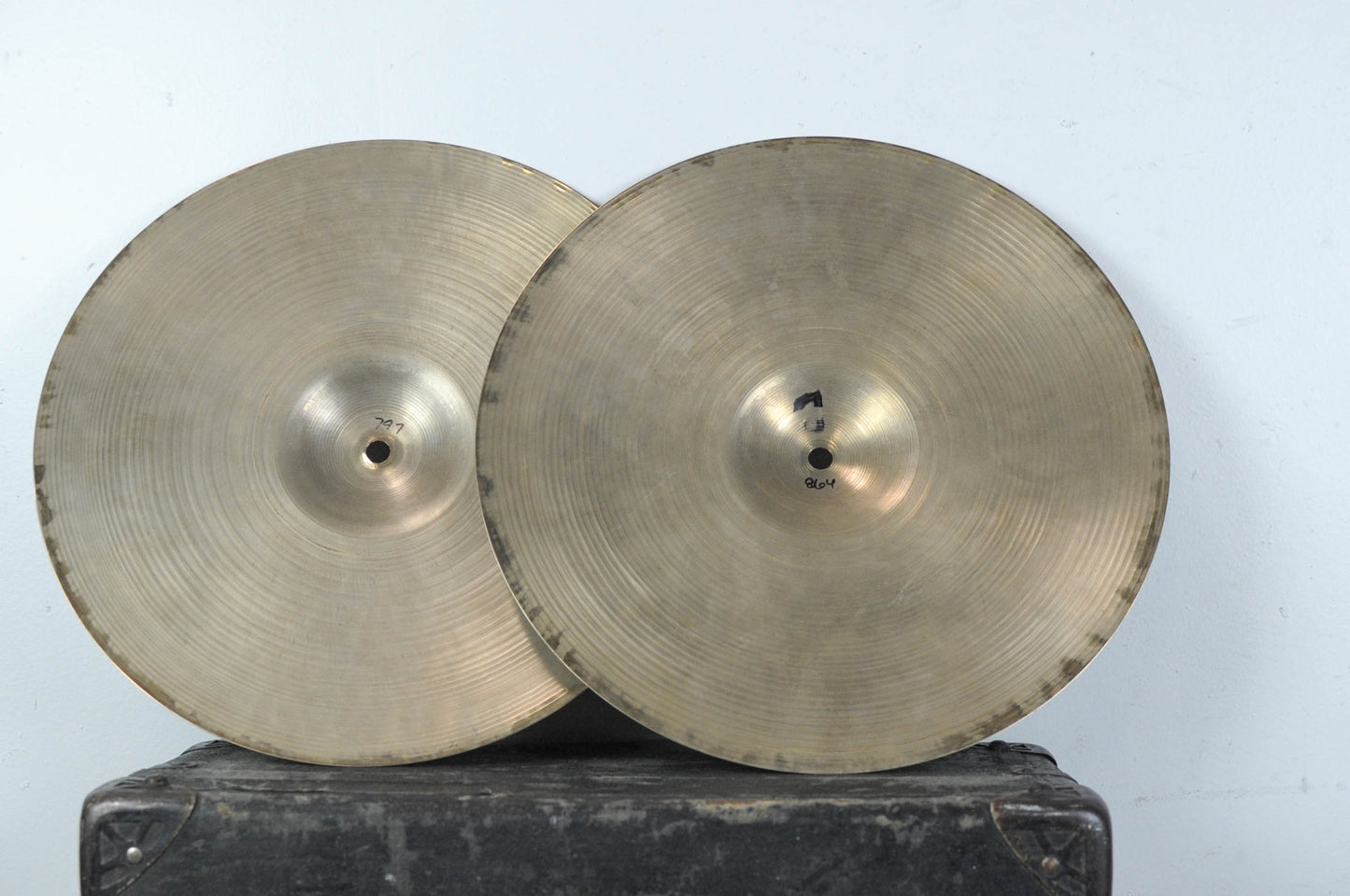 1960s Zildjian A 14" Thin Hi Hat Cymbals 797g 864g