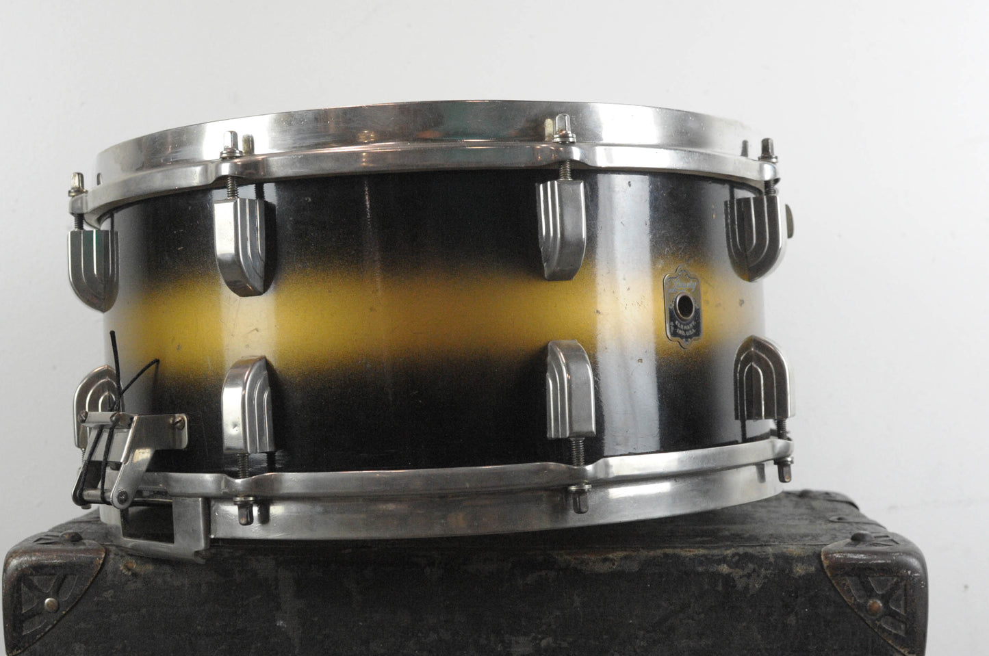 1940s Leedy 6.5x14 Broadway Standard Black & Gold Duco Snare Drum