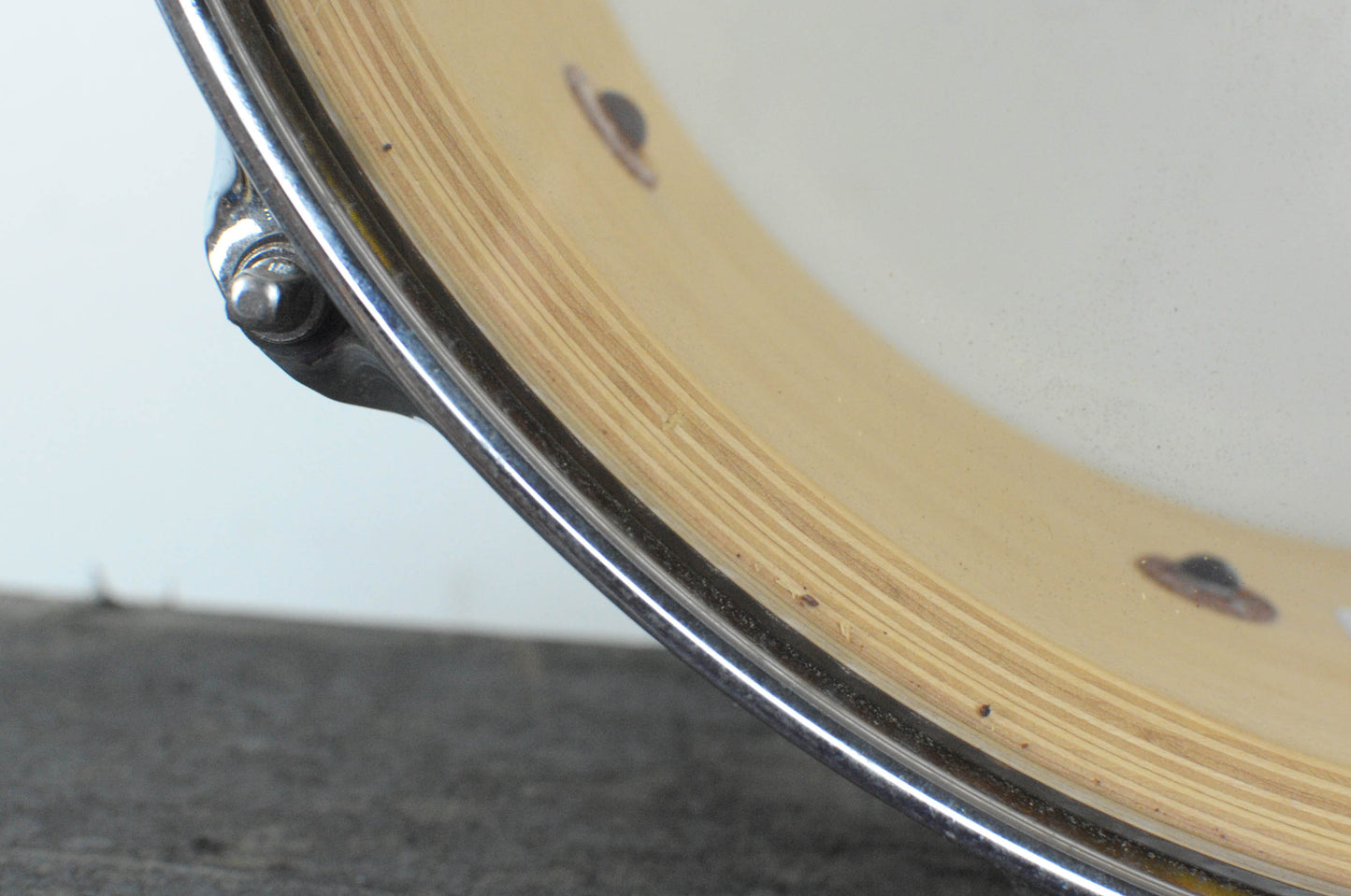 1990s Spaun 6x14 Marmelade Satin Flame Maple Snare Drum