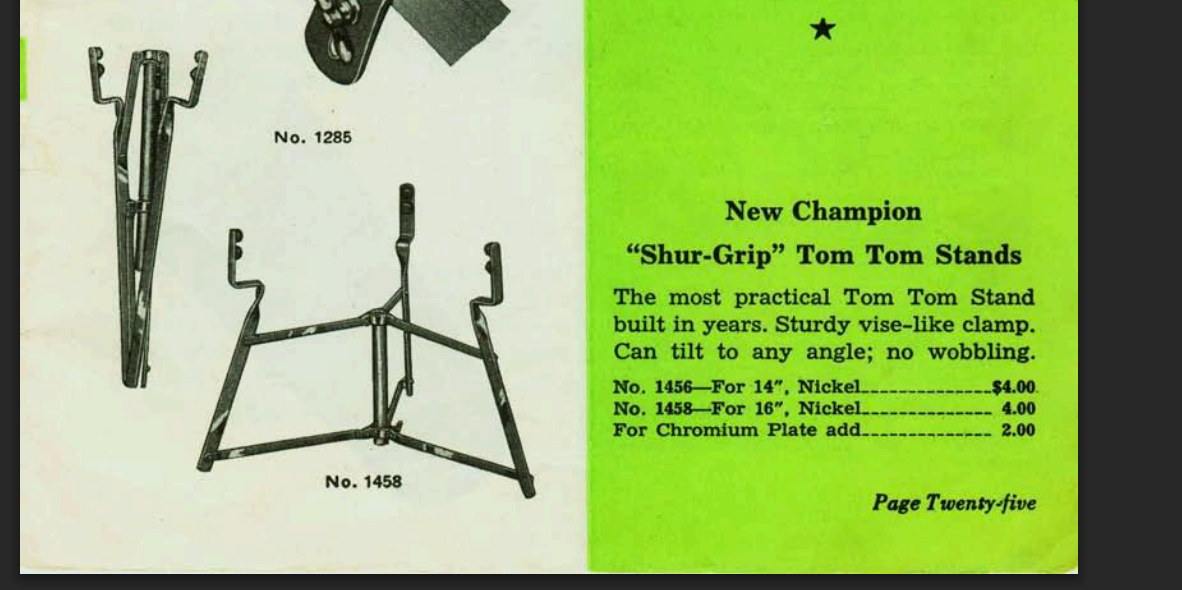 Slingerland "New Champion" Shur Grip Tom Cradle #1458