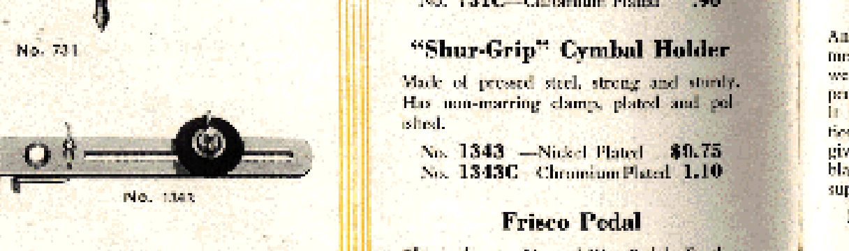 1930s Slingerland Shur Grip Cymbal Holder No. 1434