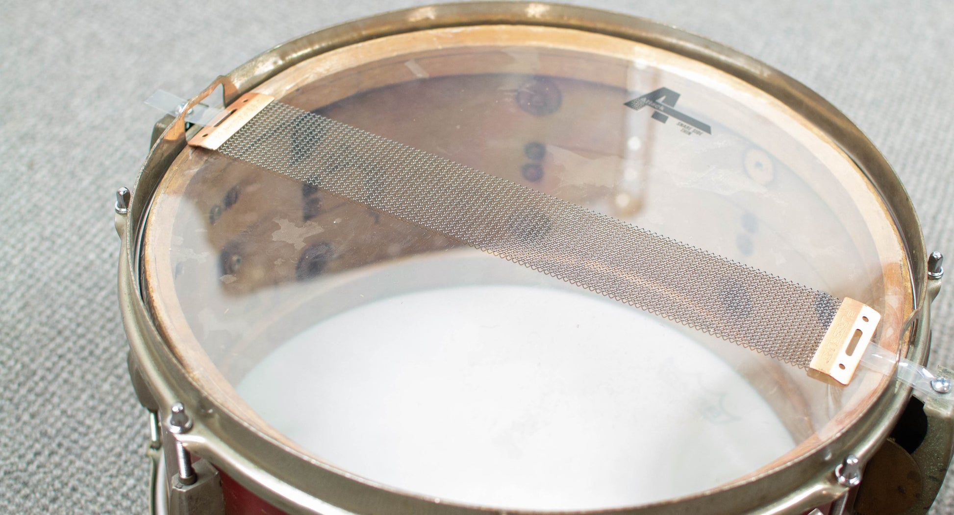 1940s Slingerland 7x14 Gold & Red Duco Snare Drum