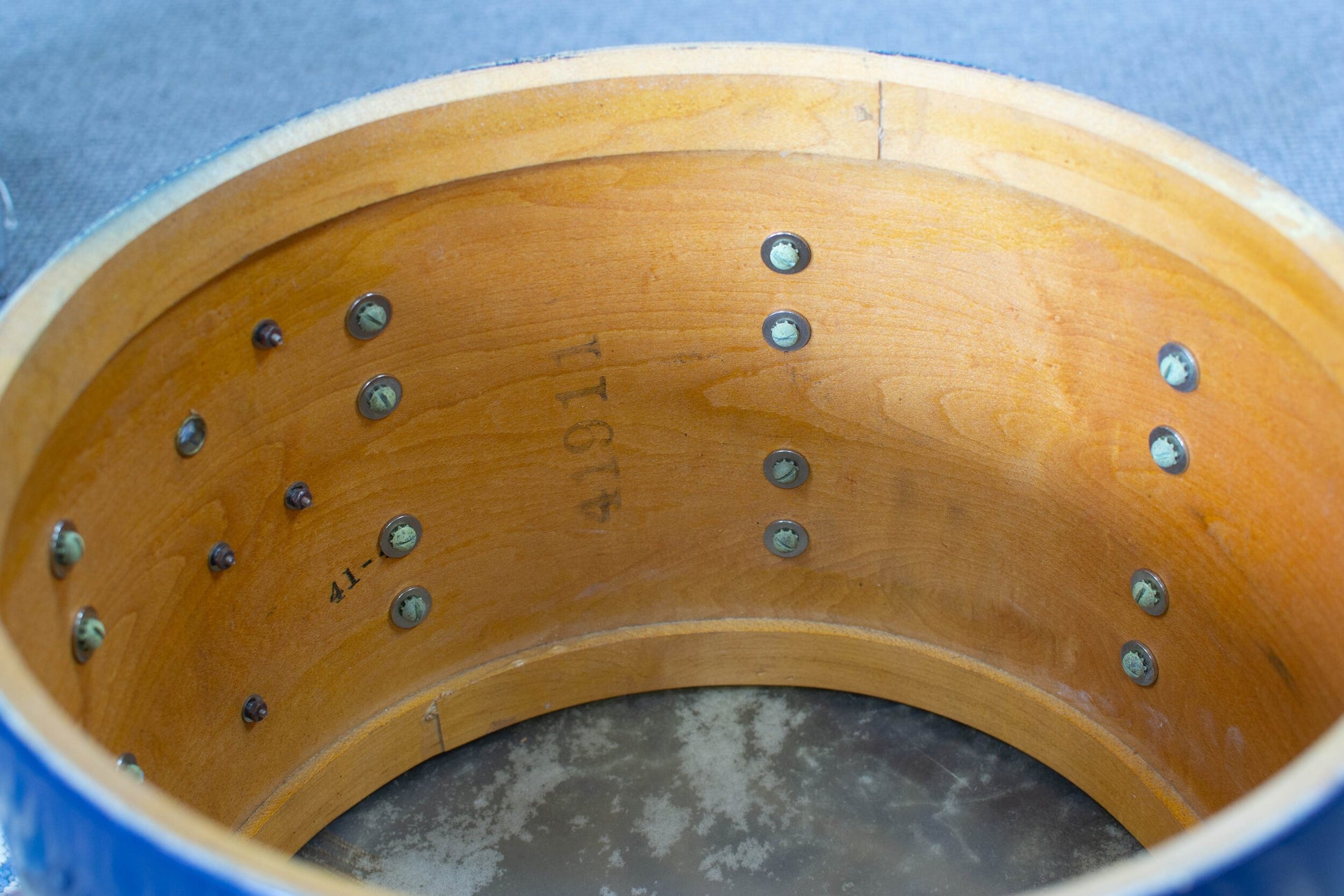 1941 Leedy 10x14" Blue and Orange Duco Parade Drum