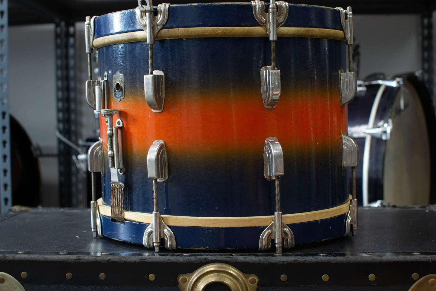 1941 Leedy 10x14" Blue and Orange Duco Parade Drum