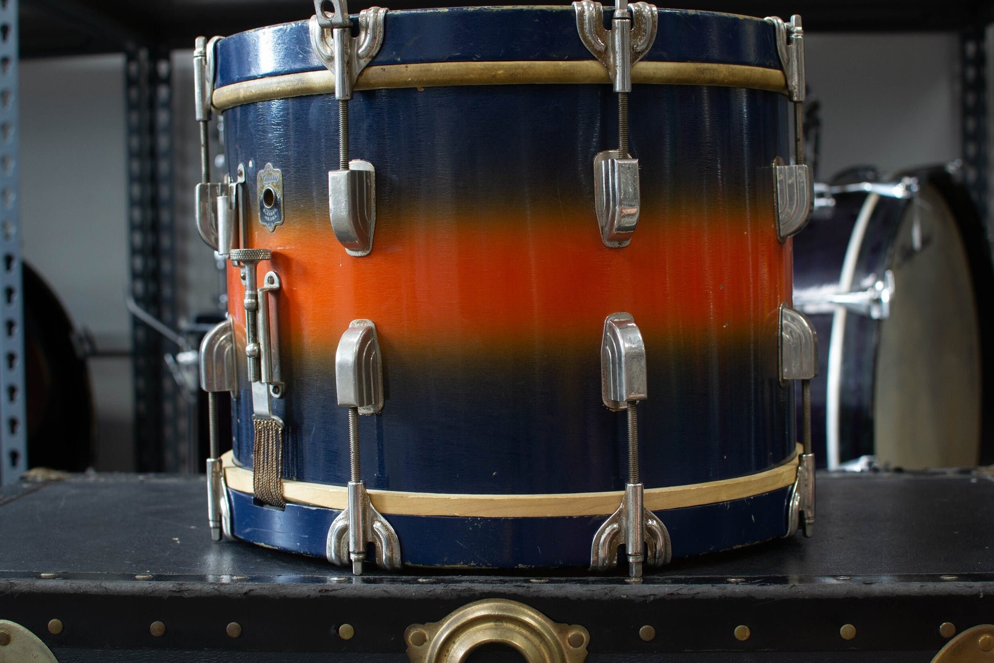 1941 Leedy 10x14" Blue and Orange Duco Parade Drum