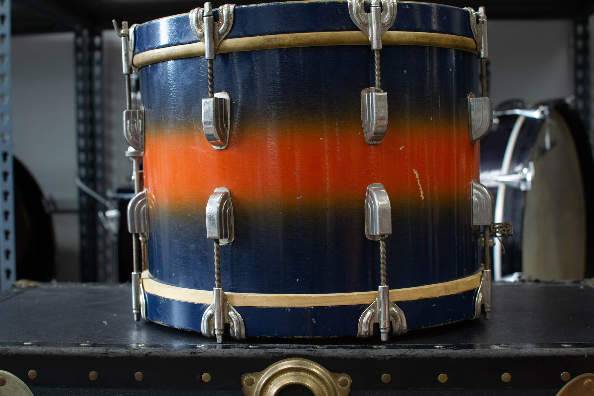 1941 Leedy 10x14" Blue and Orange Duco Parade Drum