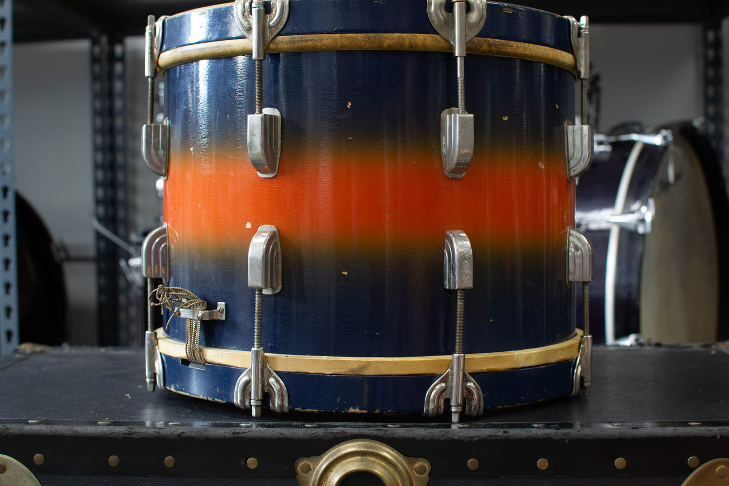 1941 Leedy 10x14" Blue and Orange Duco Parade Drum
