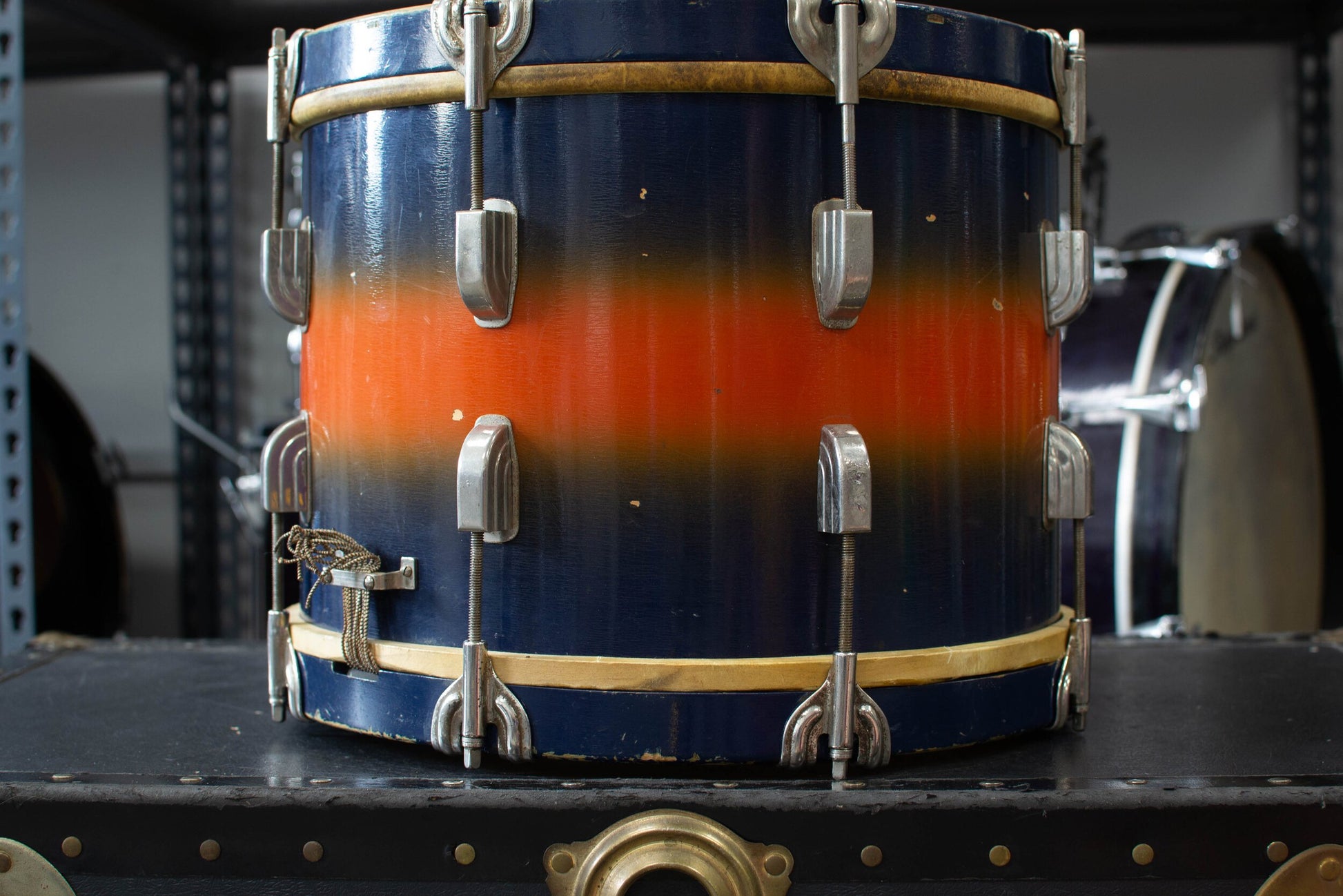 1941 Leedy 10x14" Blue and Orange Duco Parade Drum