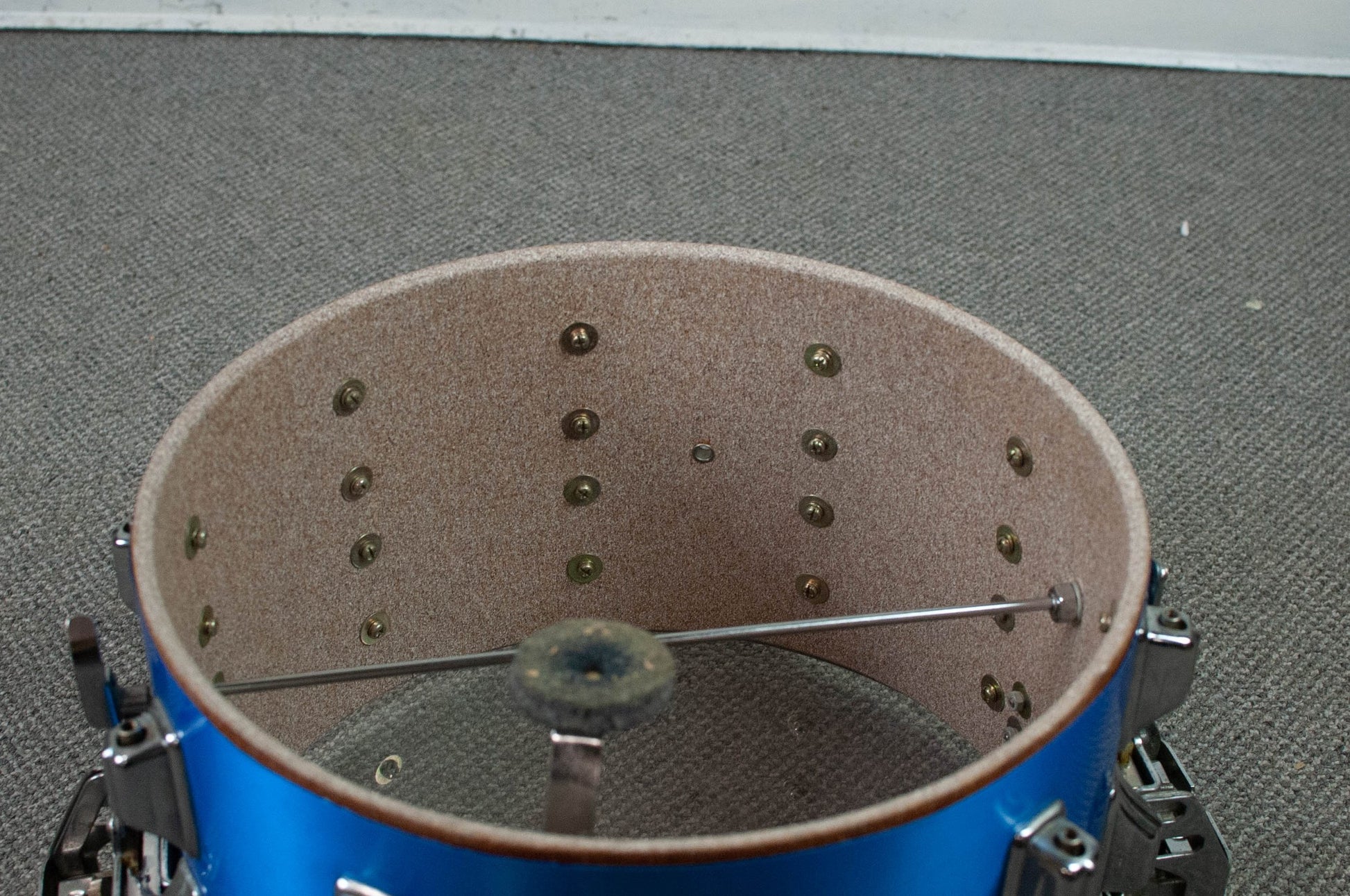 1980s Newsound 8x14 Blue Satin Snare Drum