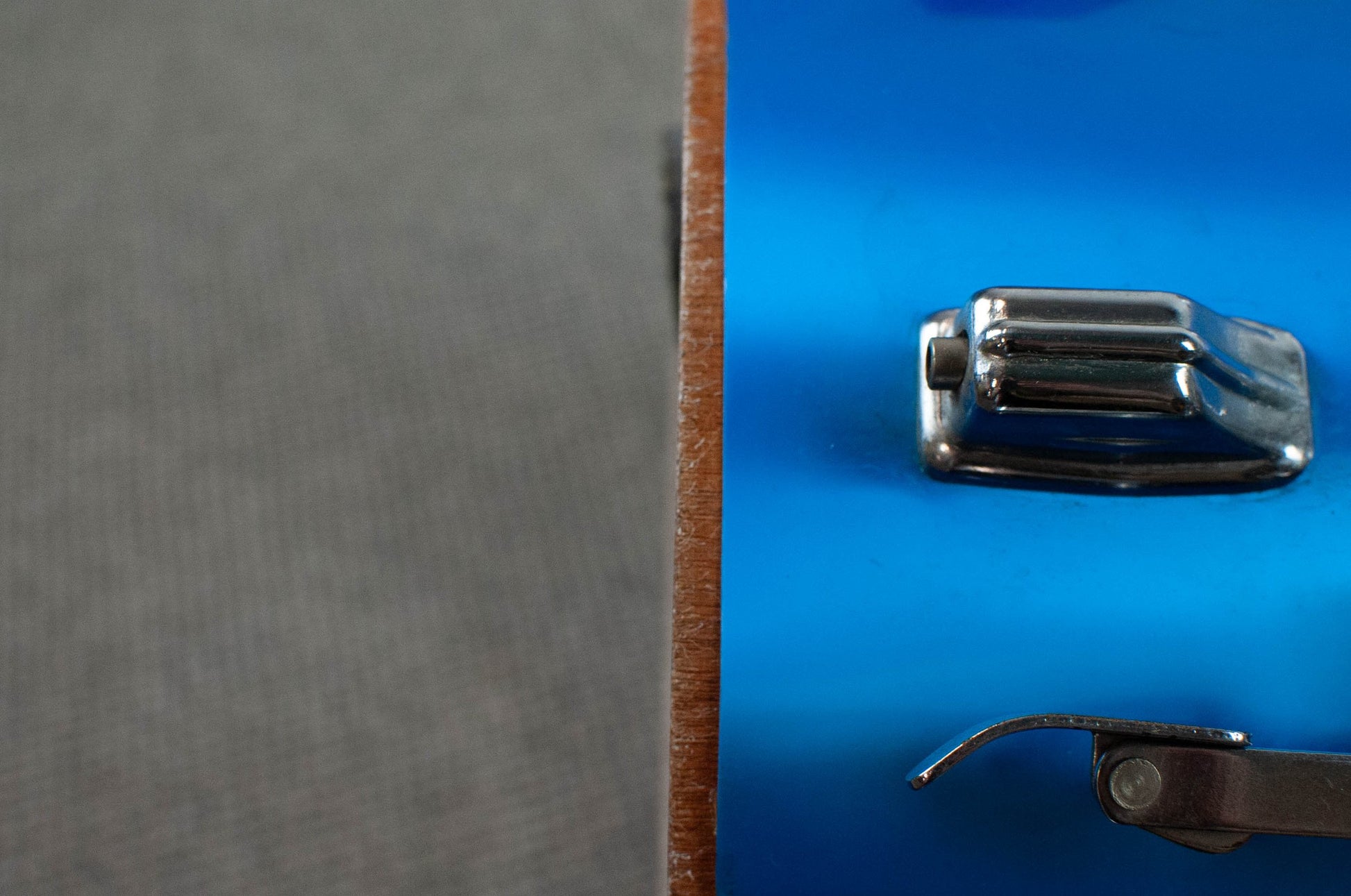 1980s Newsound 8x14 Blue Satin Snare Drum