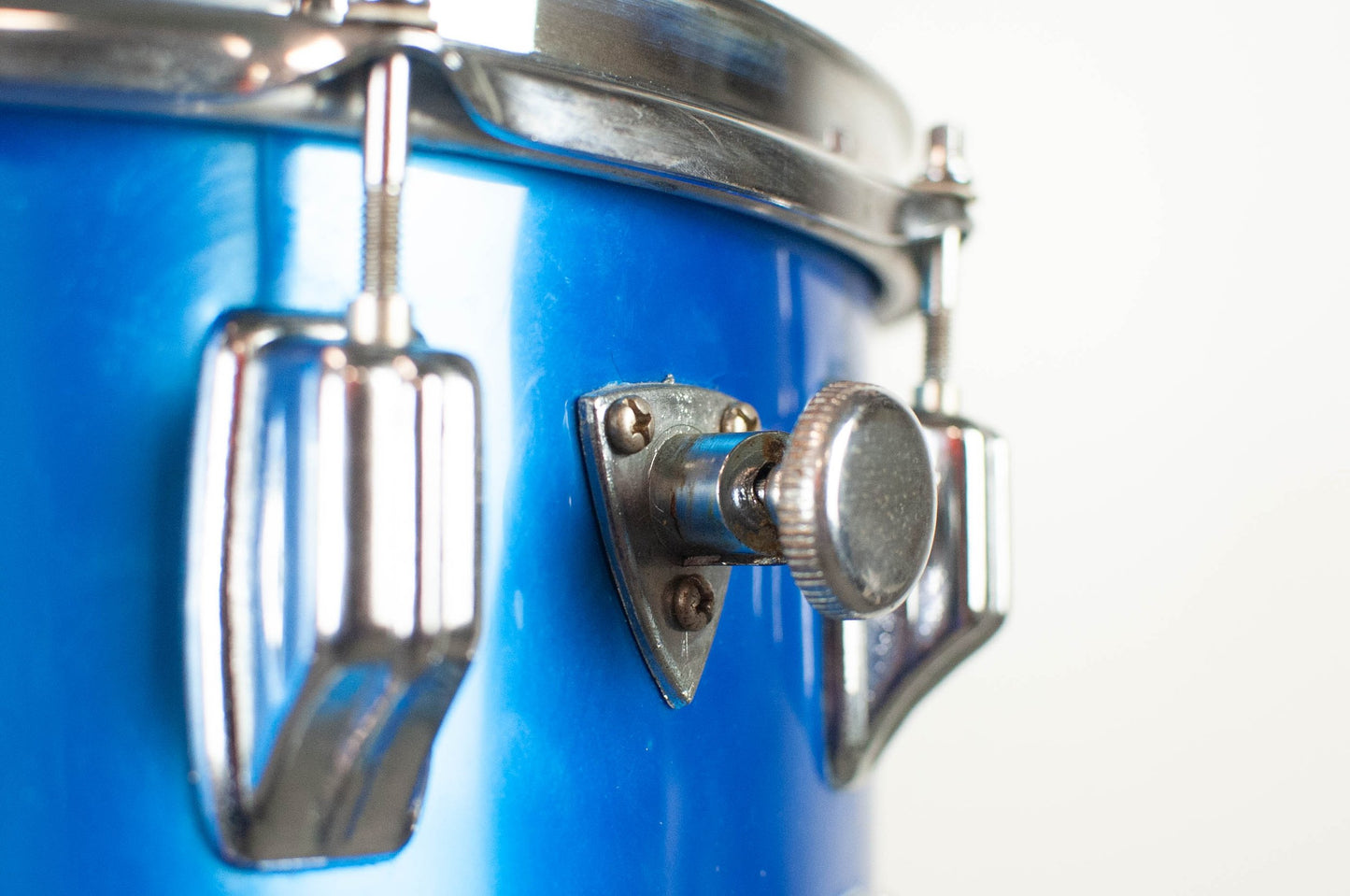 1980s Newsound 8x14 Blue Satin Snare Drum