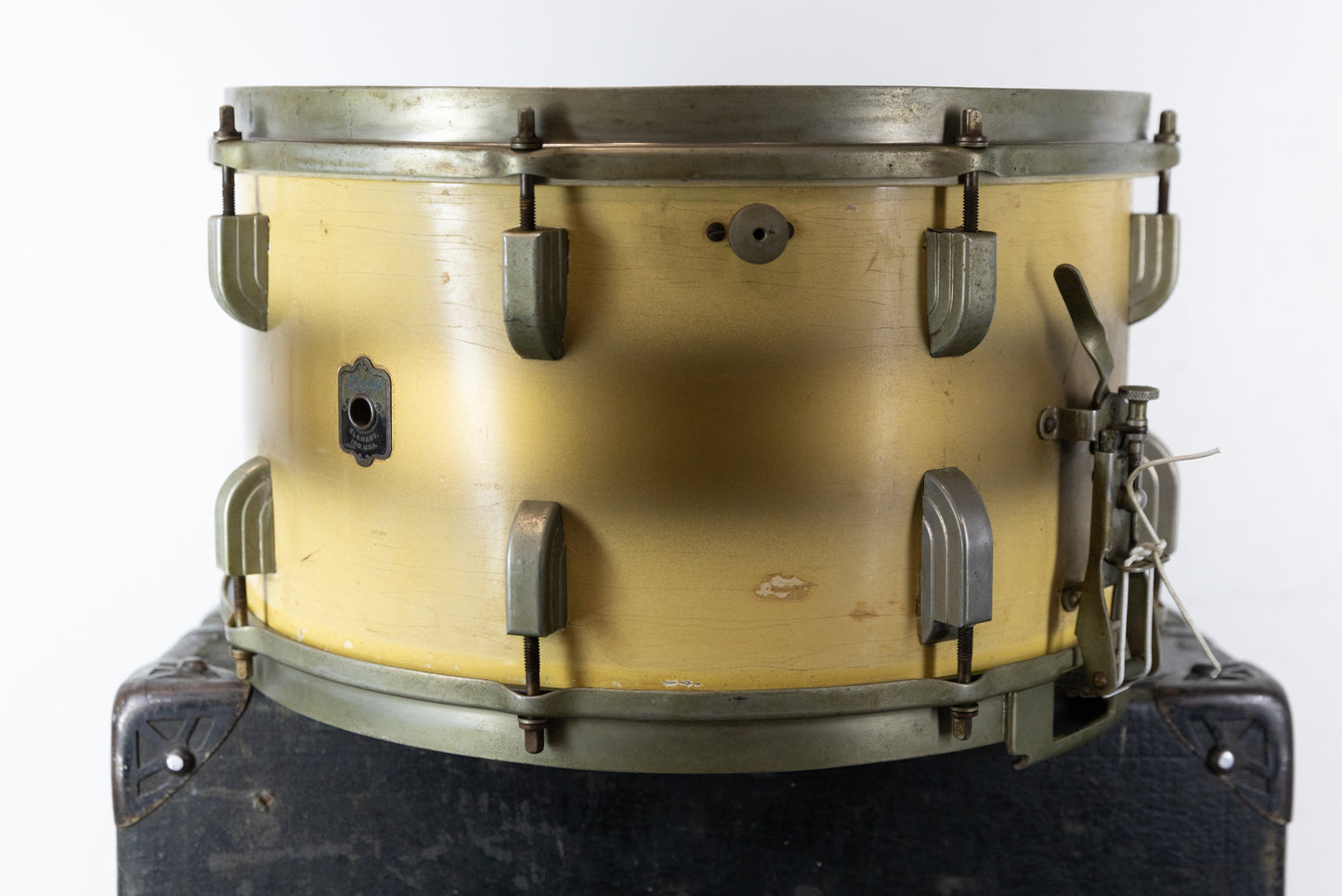 1941 Leedy 8x14 Broadway Standard Gold and Cream Duco Snare Drum