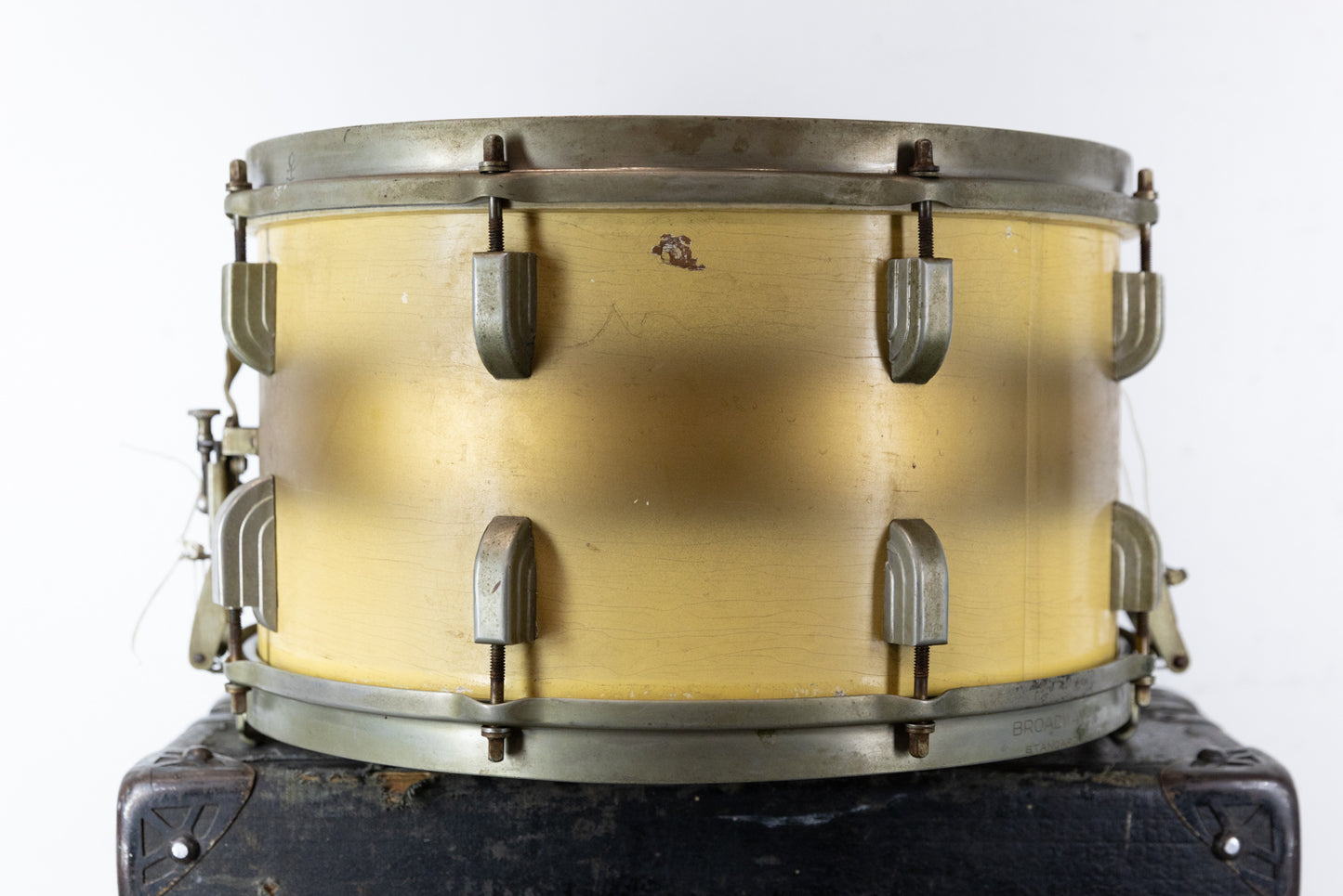 1941 Leedy 8x14 Broadway Standard Gold and Cream Duco Snare Drum