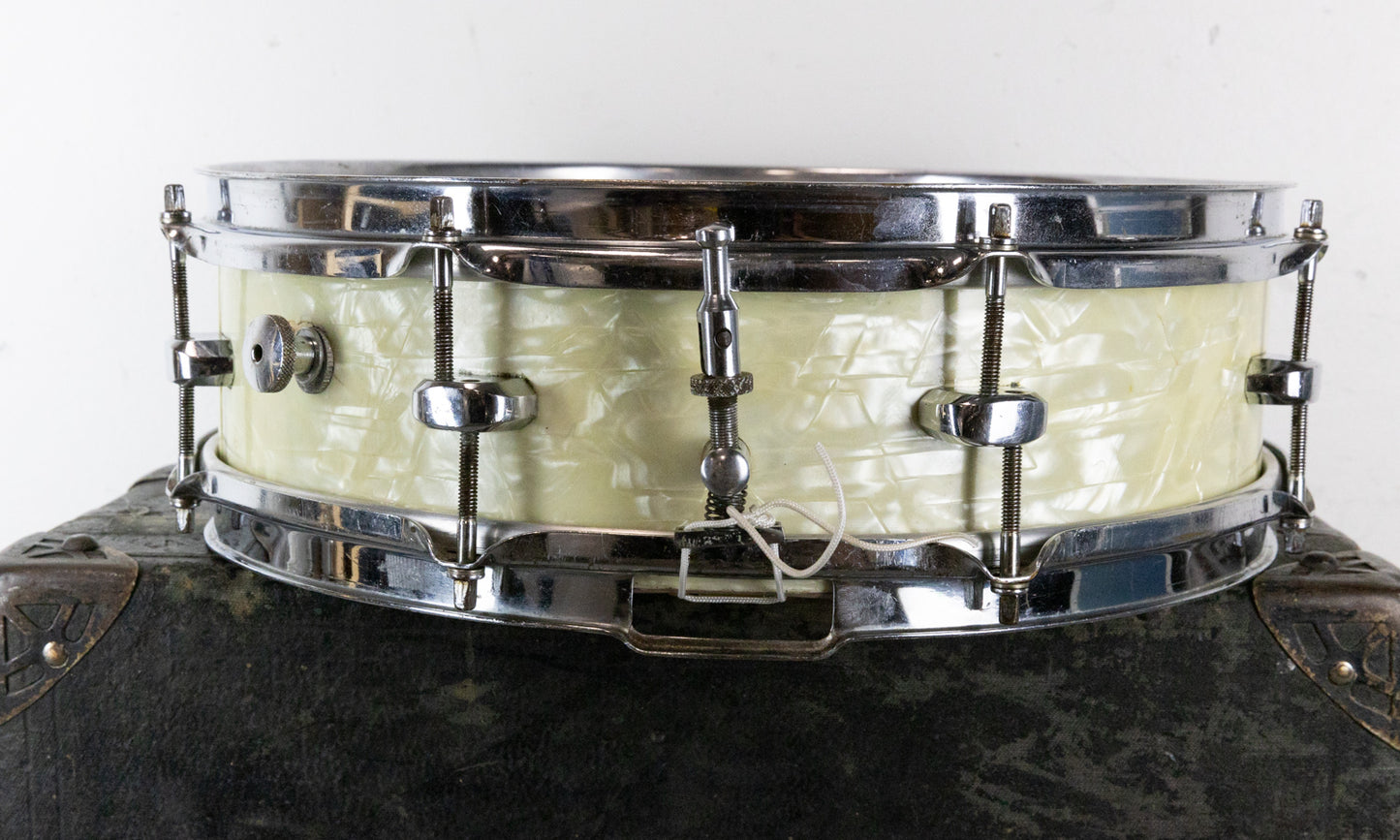 1940s WFL 4x14 "Buddy Rich Be-Bop" White Marine Pearl Snare Drum