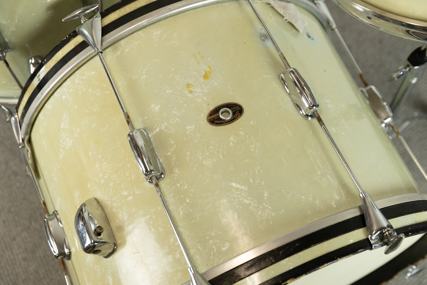 1960s Slingerland Stage Band White Marine Pearl Drum Set