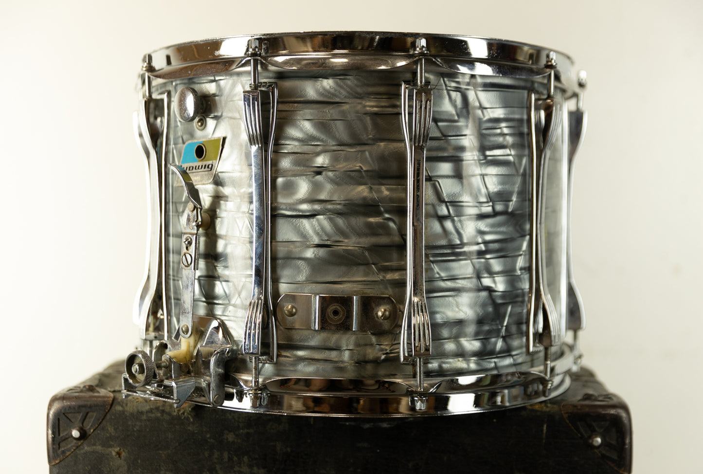 1970s Ludwig 10x14 High Tension Sky Blue Pearl Snare Drum