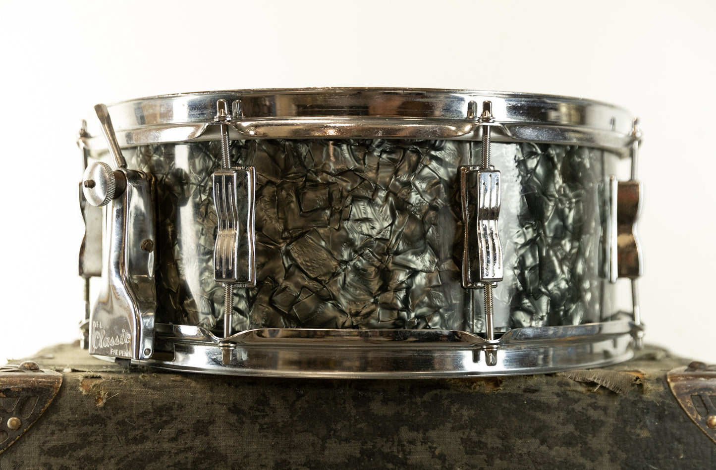 1960s Ludwig 5.5x14 Black Diamond Pearl Super Classic Snare Drum