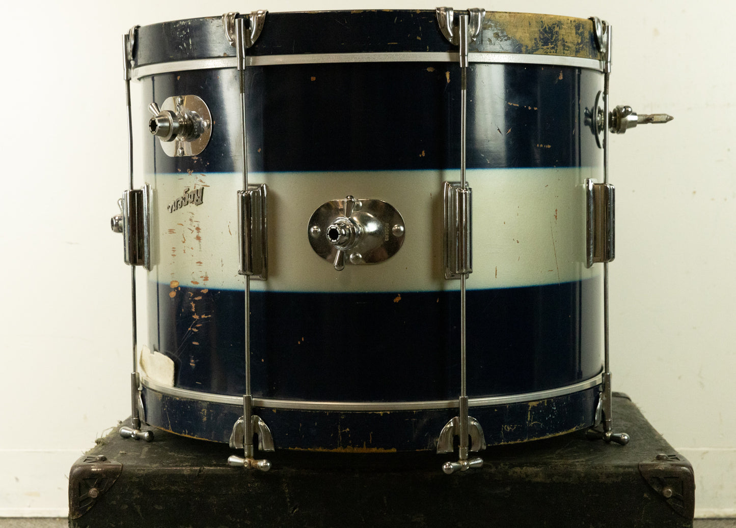 1960s Rogers 14x20 Blue and Silver Duco "Mercury" Bass Drum