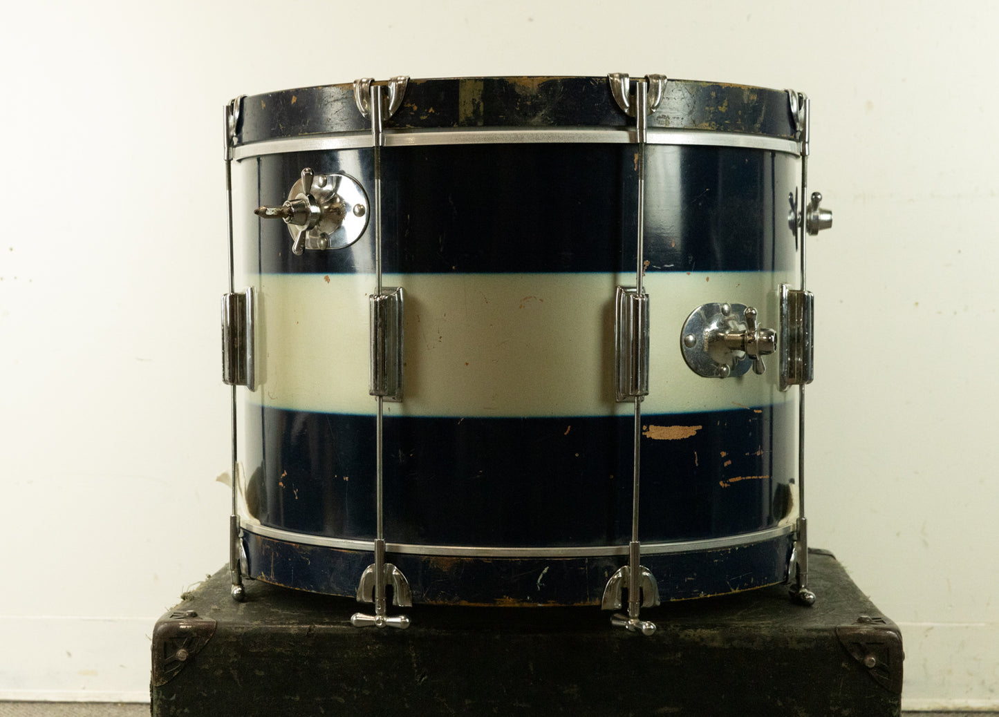 1960s Rogers 14x20 Blue and Silver Duco "Mercury" Bass Drum