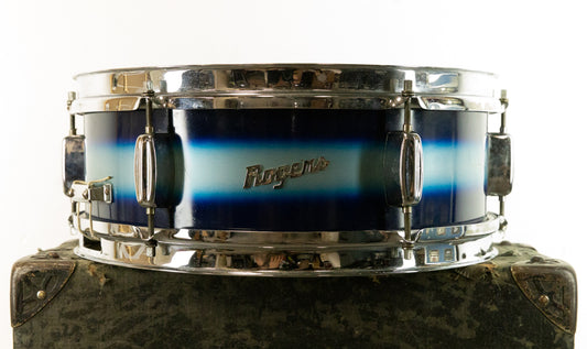 1960s Rogers 5x14 Luxor Blue & Silver Duco Snare Drum
