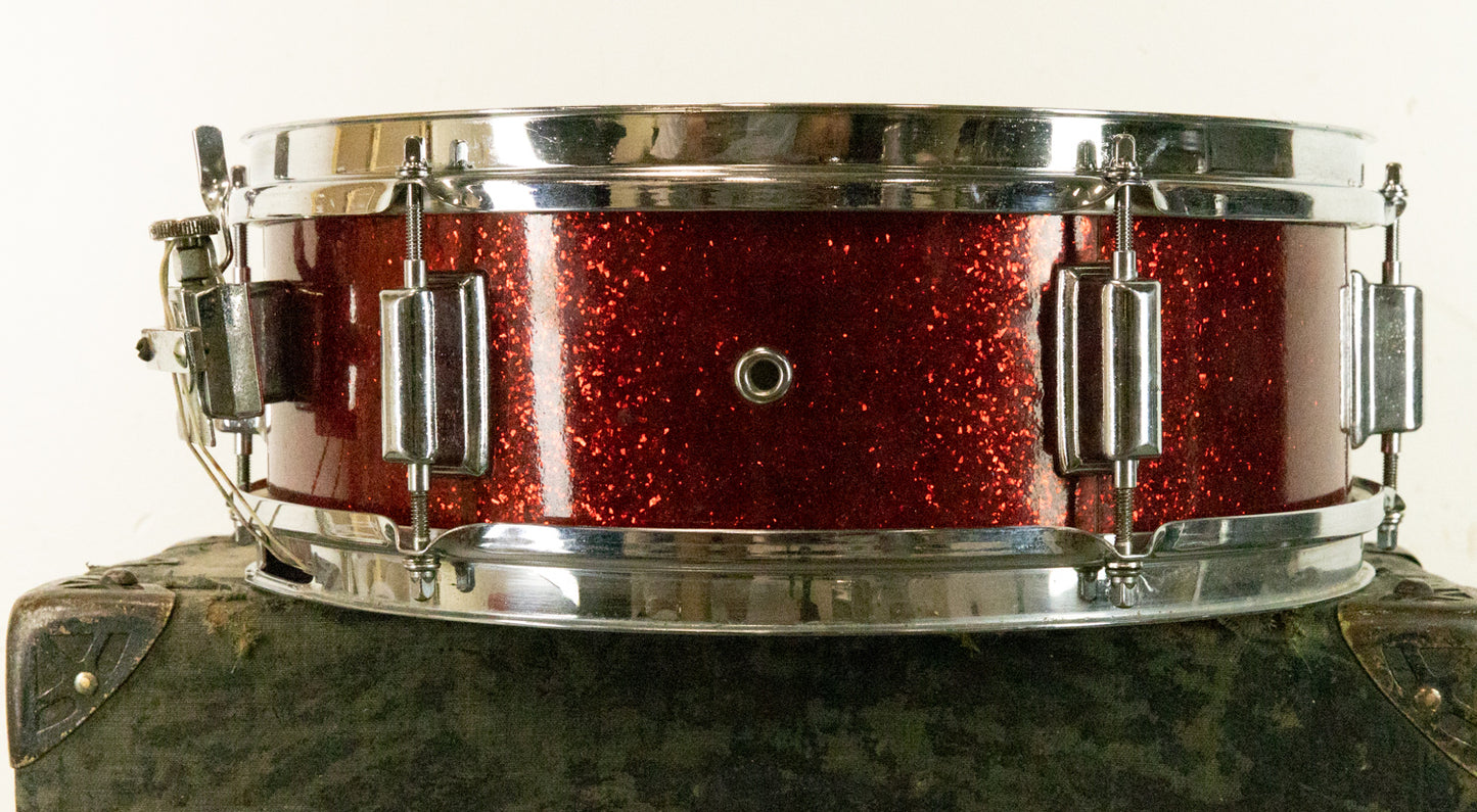 Vintage 5x14 Duplex Sparkling Red Pearl Snare Drum