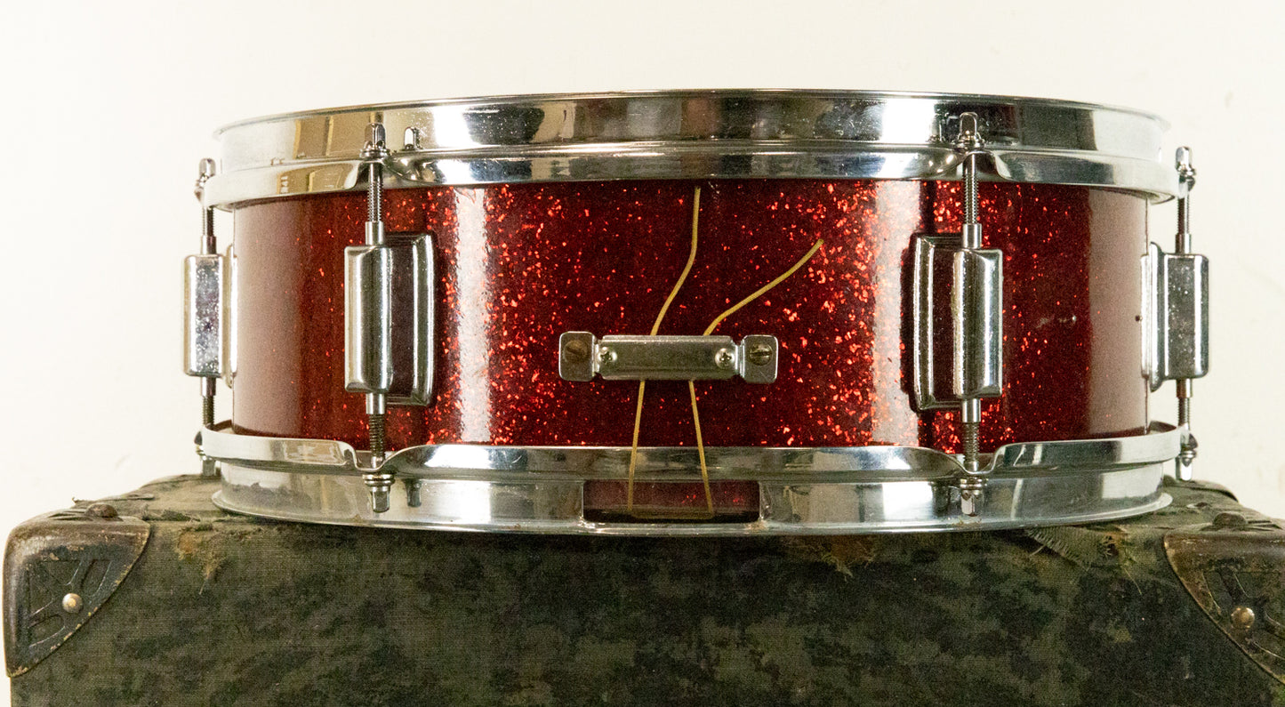 Vintage 5x14 Duplex Sparkling Red Pearl Snare Drum
