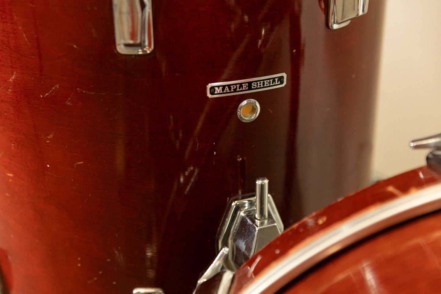 1980s Pearl All-Maple "MLX" Rosewood Lacquer Drum Set