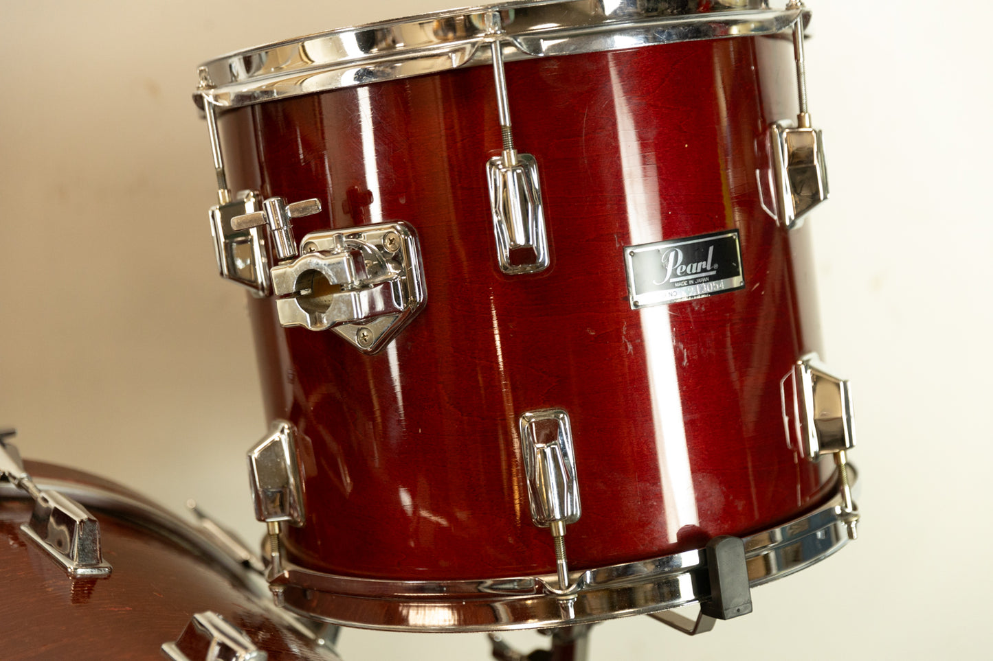 1980s Pearl All-Maple "MLX" Rosewood Lacquer Drum Set