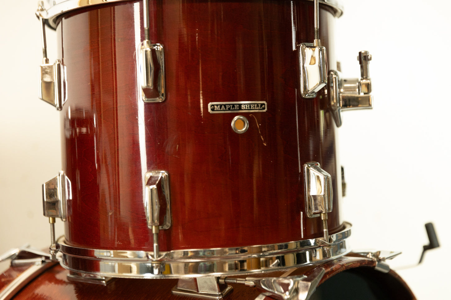 1980s Pearl All-Maple "MLX" Rosewood Lacquer Drum Set