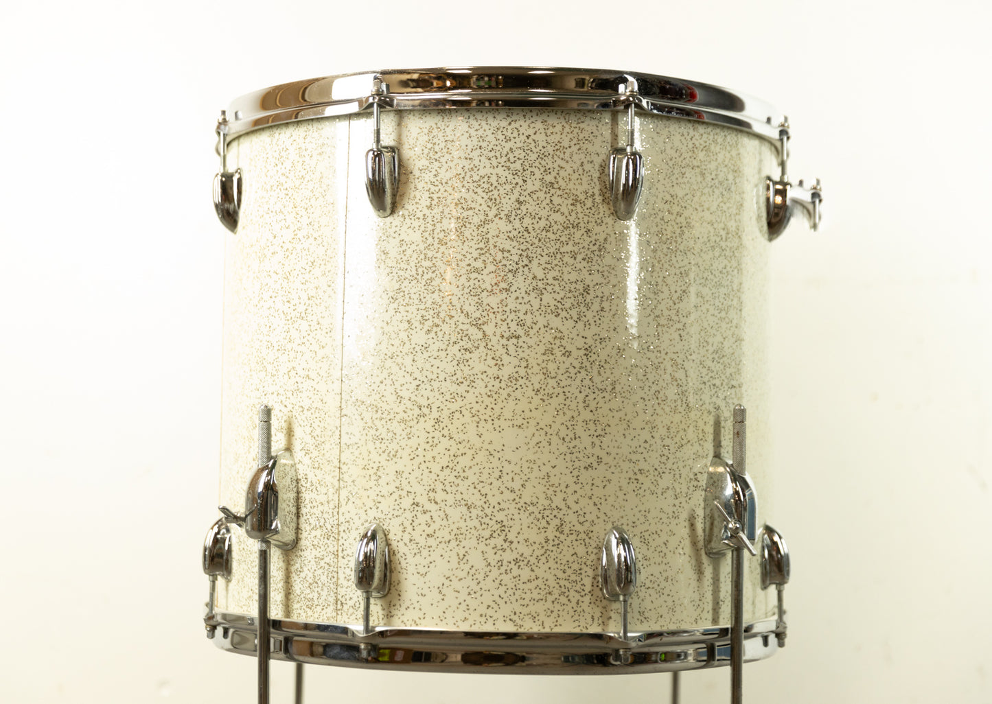 1970s Slingerland 16x18 Sparkling White Pearl Floor Tom