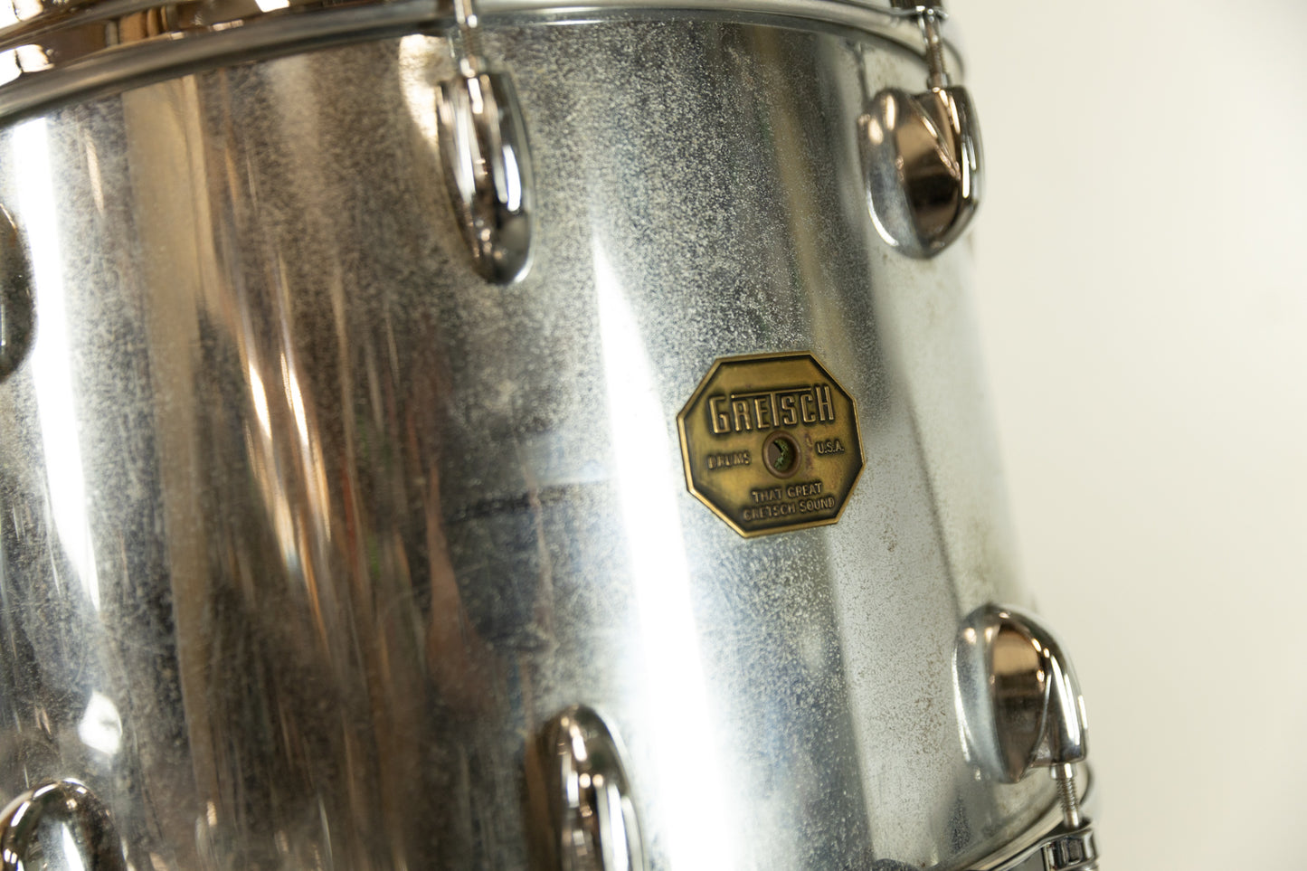 1970s Gretsch Chrome Over Wood Drum Set