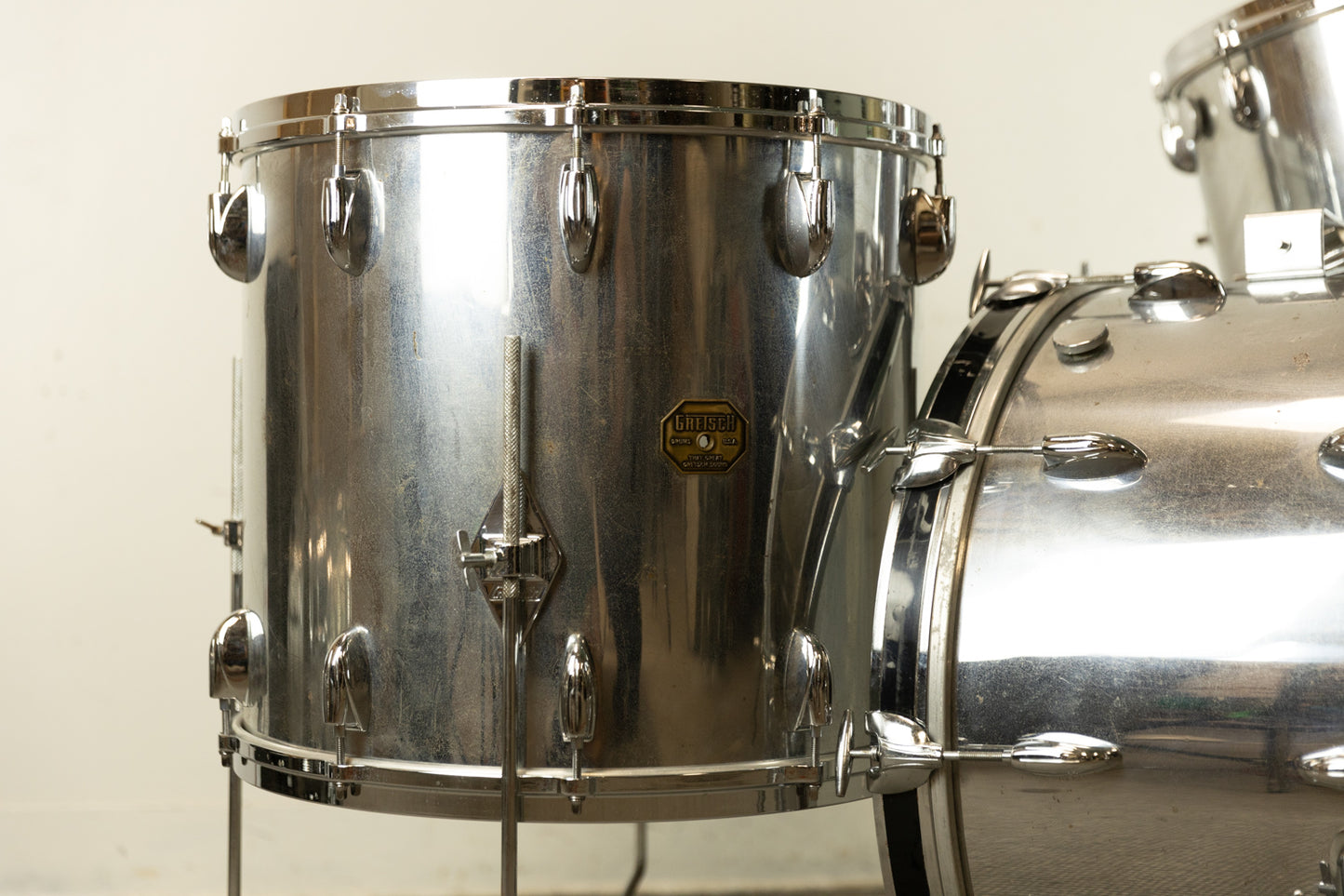 1970s Gretsch Chrome Over Wood Drum Set