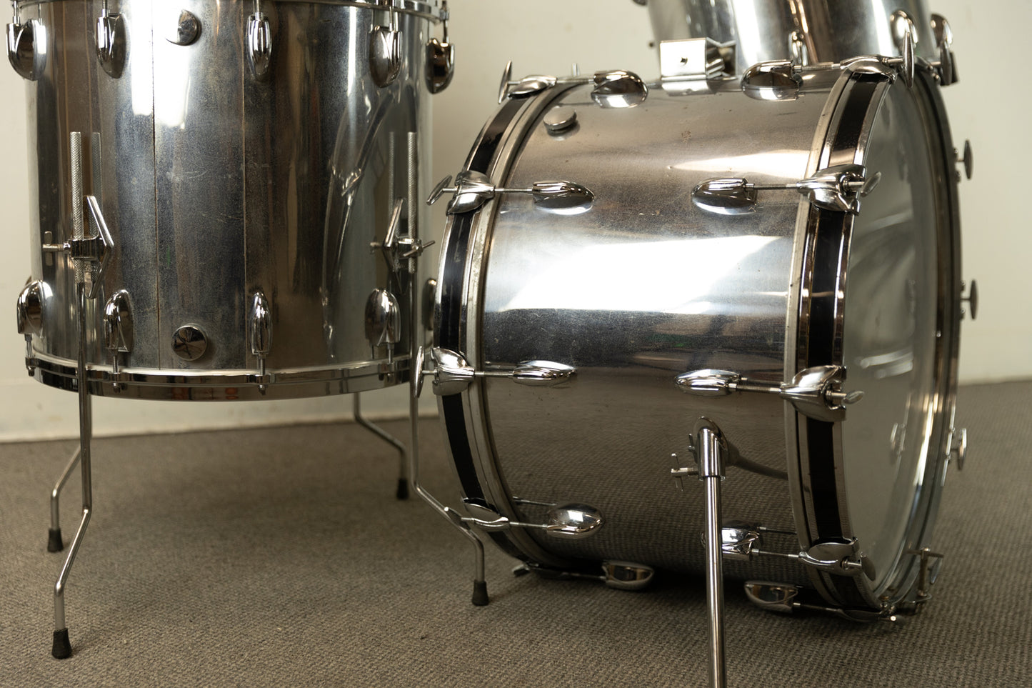 1970s Gretsch Chrome Over Wood Drum Set