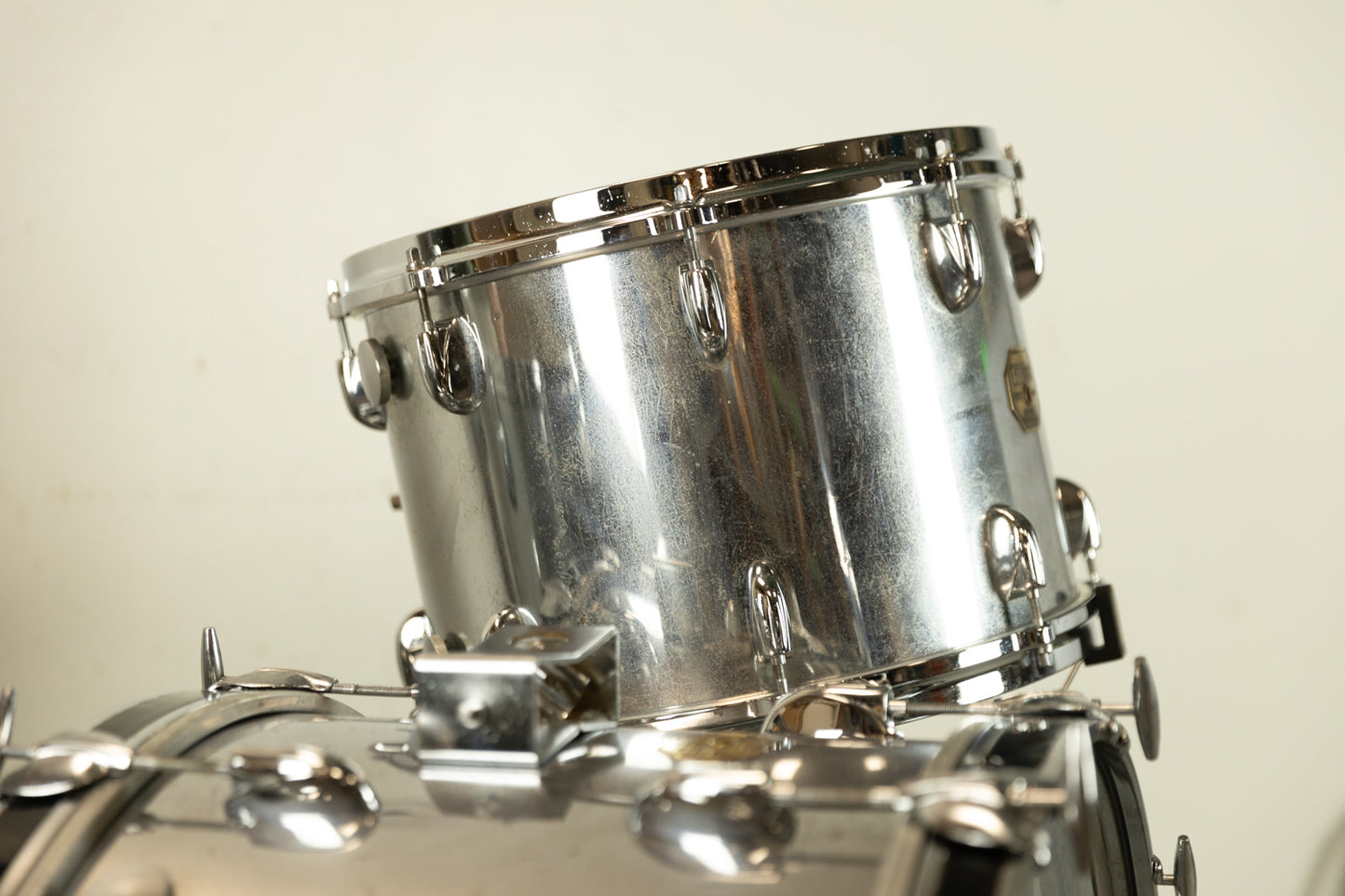 1970s Gretsch Chrome Over Wood Drum Set