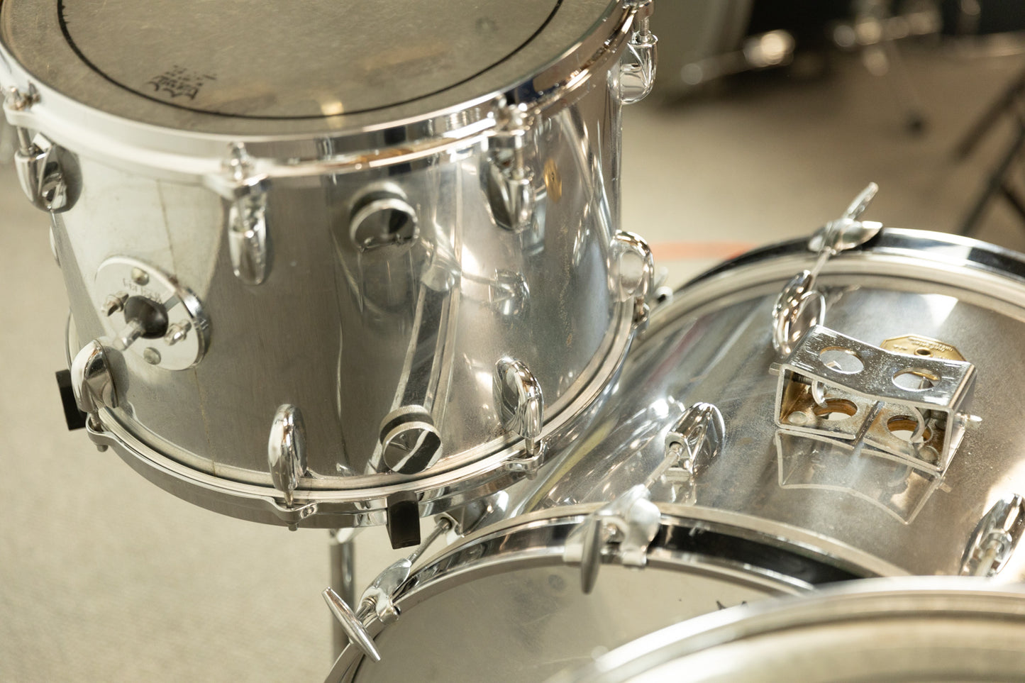 1970s Gretsch Chrome Over Wood Drum Set