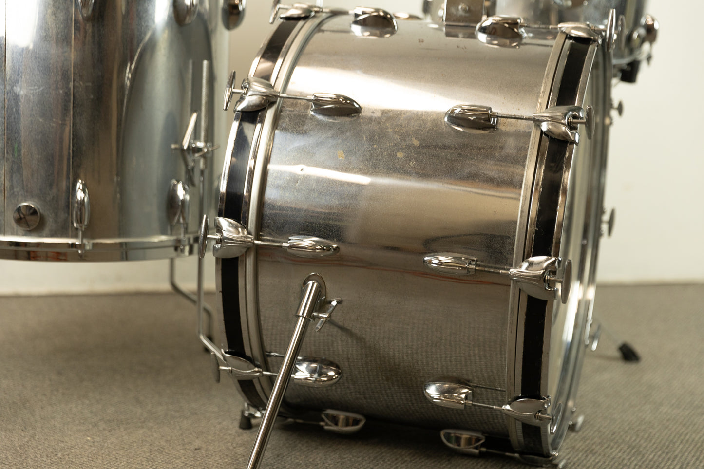 1970s Gretsch Chrome Over Wood Drum Set