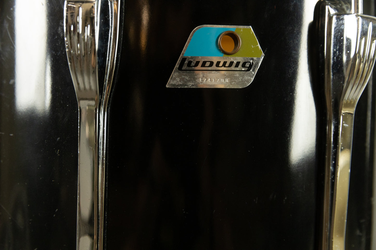 1970s Ludwig 14x14 Black Cortex "Mach Lug" Floor Tom