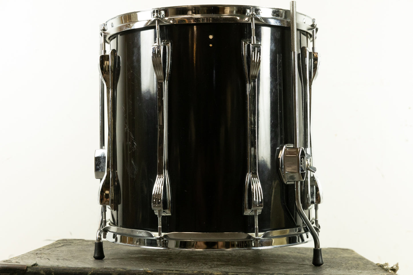 1970s Ludwig 14x14 Black Cortex "Mach Lug" Floor Tom