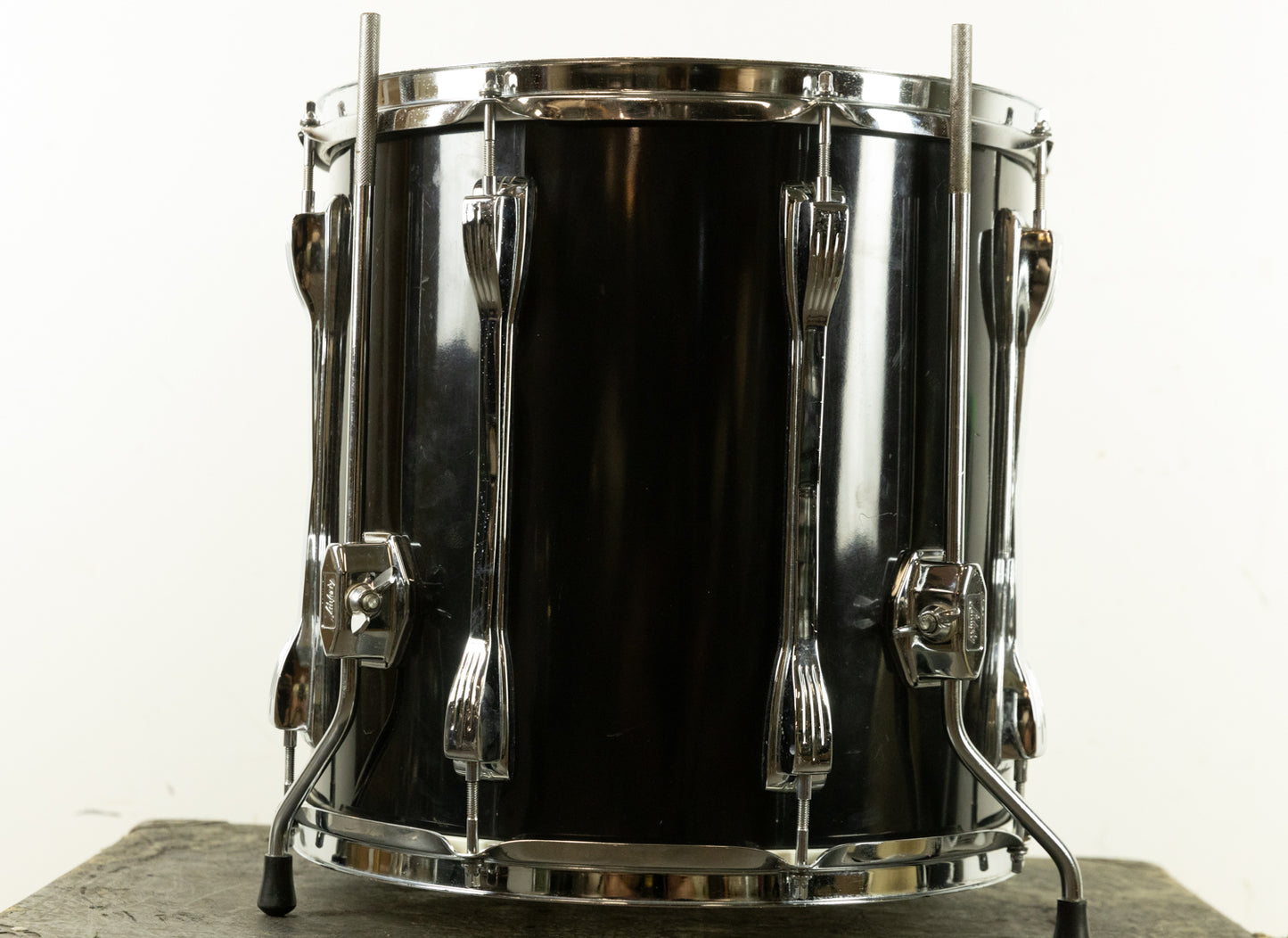 1970s Ludwig 14x14 Black Cortex "Mach Lug" Floor Tom